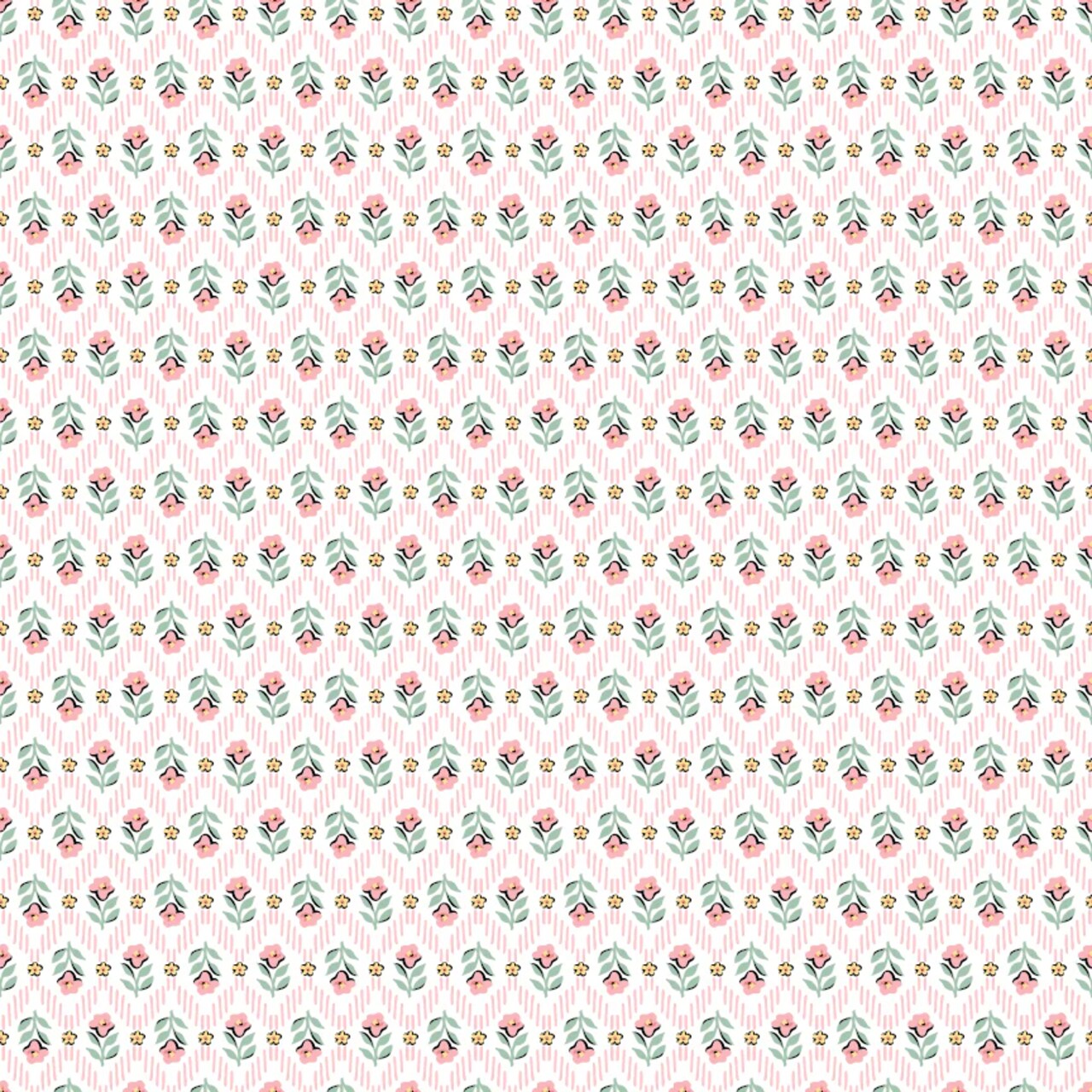 Fabric Poppie Cotton Pink Attic Curtains Granny's Sewing Room by the Quarter Yard GS25906